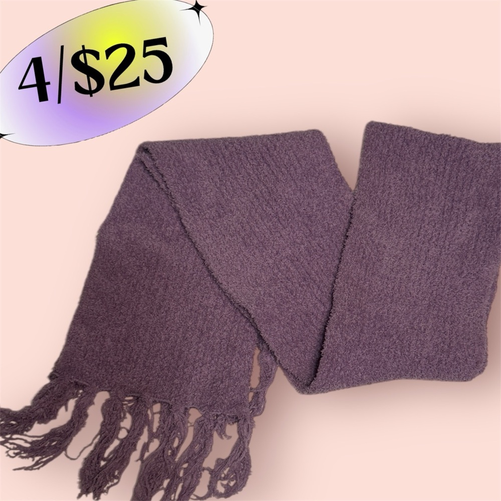 4/$25 Purple Knit Scarf with Fringe